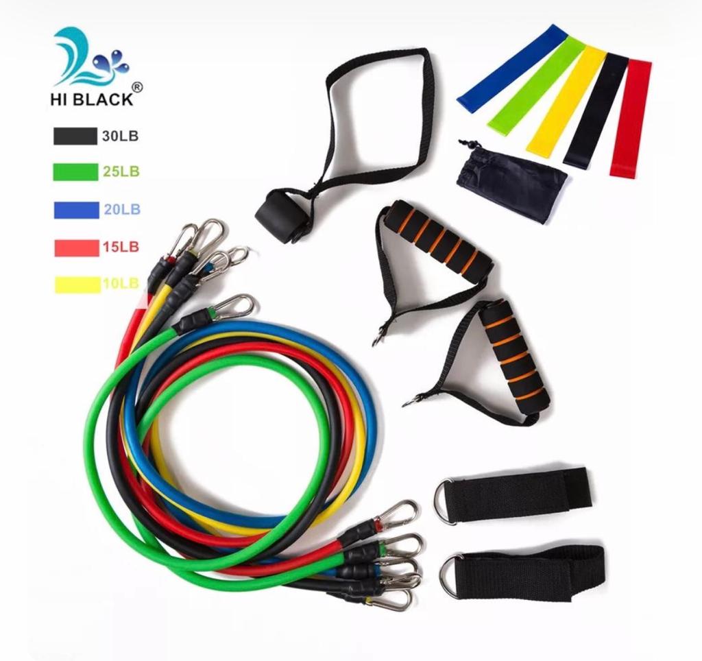 مجموعة أحزمة المقاومة مكونة من 11 قطعة لبناء جسم مثالي اينما كنتم